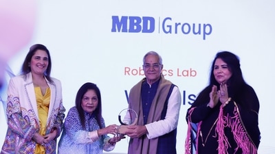 Member of Parliament Lahar Singh Siroya launched MBD Group's Robotics Lab on Wheels. Member of Parliament Lahar Singh Siroya launched MBD Group's Robotics Lab on Wheels.
