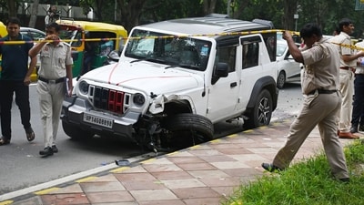 Ashish is a resident of Delhi’s Shakarpur and was coming from Gurgaon when his Mahindra Thar rammed into two pedestrians near the Gyarah Murti Marg. (HT Photo) Ashish is a resident of Delhi’s Shakarpur and was coming from Gurgaon when his Mahindra Thar rammed into two pedestrians near the Gyarah Murti Marg. (HT Photo)