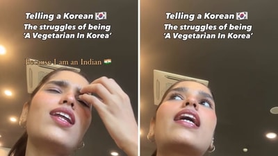 An Indian student in South Korea shares her struggles as a vegetarian with a local. (Instagram/@khushiiiii_sy16) An Indian student in South Korea shares her struggles as a vegetarian with a local. (Instagram/@khushiiiii_sy16)
