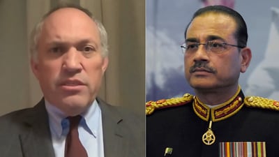 Former Pentagon official Michael Rubin has called for Pakistan Army chief Asim Munir to be declared ‘persona non grata’ in the US over his recent nuclear threats. Former Pentagon official Michael Rubin has called for Pakistan Army chief Asim Munir to be declared ‘persona non grata’ in the US over his recent nuclear threats.
