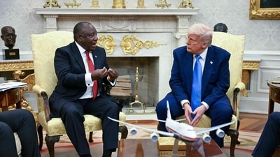 US President Donald Trump meets with South African President Cyril Ramaphosa in the Oval Office of the White House in Washington, DC, on May 21, 2025. (AFP) US President Donald Trump meets with South African President Cyril Ramaphosa in the Oval Office of the White House in Washington, DC, on May 21, 2025. (AFP)