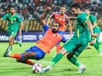 FC Goa’s Sandesh Jhingan in action against Al-Seeb on Wednesday. (Nikhil Patil/AFC)