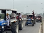 Farmers participating in a tractor rally, demanding official withdrawal of the land pooling policy, in Sangrur’s Dhuri on Tuesday. (HT) Farmers participating in a tractor rally, demanding official withdrawal of the land pooling policy, in Sangrur’s Dhuri on Tuesday. (HT)
