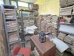 PSPCL’s Aggar Nagar office stayed vacant amid the employees’ mass leave protest in Ludhiana on Wednesday. (Gurpreet Singh/HT) PSPCL’s Aggar Nagar office stayed vacant amid the employees’ mass leave protest in Ludhiana on Wednesday. (Gurpreet Singh/HT)