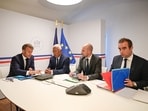 French President Emmanuel Macron, Antonio Costa, President of the European Council, French Minister for Europe and Foreign Affairs Jean-Noel Barrot, and France's Minister of Armed Forces Sebastien Lecornu attend a video conference with U.S. President Donald Trump, Ukrainian President Volodymyr Zelenskiy and European Union leaders about the upcoming Trump-Putin meeting on Ukraine, at Fort de Bregancon in Bormes-les-Mimosas, France, 13 August French President Emmanuel Macron, Antonio Costa, President of the European Council, French Minister for Europe and Foreign Affairs Jean-Noel Barrot, and France's Minister of Armed Forces Sebastien Lecornu attend a video conference with U.S. President Donald Trump, Ukrainian President Volodymyr Zelenskiy and European Union leaders about the upcoming Trump-Putin meeting on Ukraine, at Fort de Bregancon in Bormes-les-Mimosas, France, 13 August