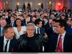 Nvidia CEO Jensen Huang at an AI summit
