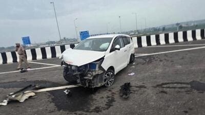 AAP MLA Rajinderpal Kaur was injured when the vehicle she was travelling in hit a road divider near Khanauri on the Punjab-Haryana border on Wednesday morning. (HT Photo)