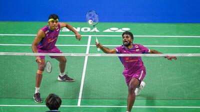 File image of duo Satwiksairaj Rankireddy and Chirag Shetty during a men’s doubles match. (Hindustan Times) File image of duo Satwiksairaj Rankireddy and Chirag Shetty during a men’s doubles match. (Hindustan Times)