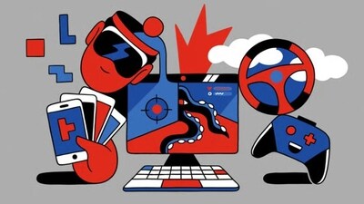 Strip out the Cayman Islands (a British overseas territory) and Britain ranks as the third-largest exporter of video games—behind only America and Japan. (Illustration: Lea Dohle)