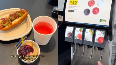A glimpse of the food and drinks that customers can enjoy at IKEA Delhi (Instagram/@arjunmadan)