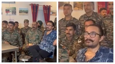 Aamir Khan watched Sitaare Zameen Par with Indian Army Jawans ahead of Independence Day. Aamir Khan watched Sitaare Zameen Par with Indian Army Jawans ahead of Independence Day.