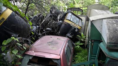 Mumbai, India - August 16, 2023 : Sakinaka residents have complained of open space reserved for public utility by BMC, but is being used to dump scrap vehicles which is causing mosquito and other problems in Mumbai, India, on Wednesday, August 16, 2023. (Photo by Vijay Bate/HT Photo) Mumbai, India - August 16, 2023 : Sakinaka residents have complained of open space reserved for public utility by BMC, but is being used to dump scrap vehicles which is causing mosquito and other problems in Mumbai, India, on Wednesday, August 16, 2023. (Photo by Vijay Bate/HT Photo)