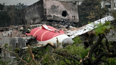 Debris of Air India flight 171 is pictured after it crashed in a residential area near the airport in Ahmedabad. (AFP) Debris of Air India flight 171 is pictured after it crashed in a residential area near the airport in Ahmedabad. (AFP)