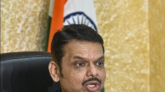 Nagpur: Maharashtra Chief Minister Devendra Fadnavis congratulates chess player Divya Deshmukh on winning the FIDE Women's World Cup 2025, during a press conference, in Nagpur, Monday, July 28, 2025. (PTI Photo)(PTI07_28_2025_000493A) (PTI)