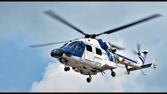 The tests, carried out off the Visakhapatnam coast for two weeks, saw the ALH operate from warships in different weather conditions. (HT PHOTO)
