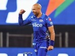 Tymal Mills during his time with Mumbai Indians in the IPL