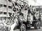 Citizens celebrate India's independence from British rule in the streets of erstwhile Calcutta. (Getty Images) Citizens celebrate India's independence from British rule in the streets of erstwhile Calcutta. (Getty Images)
