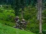 Indian Army jawans keep watch near the Line of Control in Uri sector of Baramulla district. (PTI)