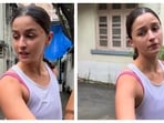 Alia Bhatt was caught by paparazzi on Thursday in Mumbai when she was going to play a game of paddle ball.