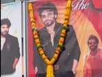 Nagarjuna's fans put up pictures of the actor in theatres and celebrated the release of Coolie. 