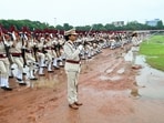 Police personnel during the full dress rehearsal for the 79th Independence Day Parade 2025, at Gandhi Maidan in Patna on Wednesday. (ANI PHOTO) Police personnel during the full dress rehearsal for the 79th Independence Day Parade 2025, at Gandhi Maidan in Patna on Wednesday. (ANI PHOTO)