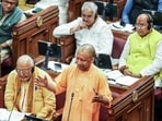 UP CM Yogi Adityanath speaks in the state assembly during the monsoon session, in Lucknow on Thursday. (ANI Photo)