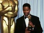 Denzel Washington winning his Oscar Denzel Washington winning his Oscar