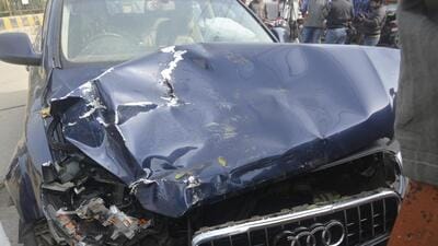 A vehicle involved in road crash due to speeding. (Representative photo/HT Archive) A vehicle involved in road crash due to speeding. (Representative photo/HT Archive)