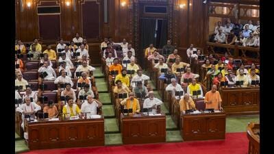 Chief minister Yogi Adityanath speaks during the Monsoon session of the State Assembly, in Lucknow, Thursday. (PTI Photo) Chief minister Yogi Adityanath speaks during the Monsoon session of the State Assembly, in Lucknow, Thursday. (PTI Photo)