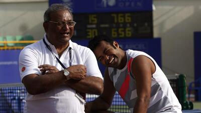 File image of Dr. Vece Paes after a practice session with his son and tennis player Leander Paes. (HT) File image of Dr. Vece Paes after a practice session with his son and tennis player Leander Paes. (HT)
