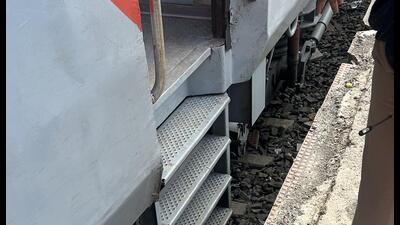 Hadapsar railway station passengers have raised serious concerns over gap between train and platform number 3 posing safety risk to those who board trains and disembark. (HT)