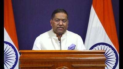 Ministry of External Affairs spokesperson Randhir Jaiswal addresses a press conference in New Delhi (PTI) Ministry of External Affairs spokesperson Randhir Jaiswal addresses a press conference in New Delhi (PTI)