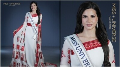 Miss Universe 2025: Palestine will be represented by Nadeen Ayoub at the beauty pageant, she shared in a post. (Instagram/ Nadeen Ayoub) Miss Universe 2025: Palestine will be represented by Nadeen Ayoub at the beauty pageant, she shared in a post. (Instagram/ Nadeen Ayoub)