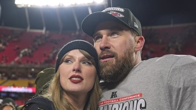Taylor Swift and Travis Kelce after the Kansas City Chiefs won the Super Bowl in 2024. (AP) Taylor Swift and Travis Kelce after the Kansas City Chiefs won the Super Bowl in 2024. (AP)