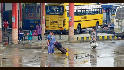 Passengers waiting for buses at Ludhiana bus stand on Thursday. (HT Photo) Passengers waiting for buses at Ludhiana bus stand on Thursday. (HT Photo)