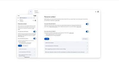 The Gemini app will now remember key details from past conversations to provide a more natural experience. (Google) The Gemini app will now remember key details from past conversations to provide a more natural experience. (Google)