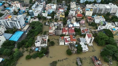 Independence Day 2025: Bengaluru’s shift from Maharaja-era planning to post-independence sprawl has worsened floods, and traffic. (Representational Image)(In Photo: Bengaluru flood in May 2025) (AFP)