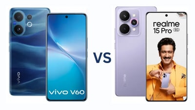 Vivo V60 5G and Realme 15 Pro 5G, are both powered by the Snapdragon 7 Gen 4 chip. Know which one you should buy? (Flipkart)
