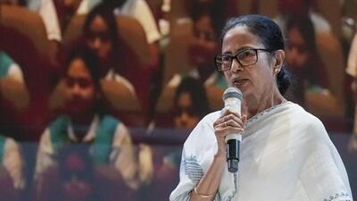 West Bengal chief minister Mamata Banerjee addresses during a programme to mark 12 years of 'Kanyashree Prakalpa', the state’s social welfare scheme for girls, in Kolkata, on Aug. 14. (PTI) West Bengal chief minister Mamata Banerjee addresses during a programme to mark 12 years of 'Kanyashree Prakalpa', the state’s social welfare scheme for girls, in Kolkata, on Aug. 14. (PTI)