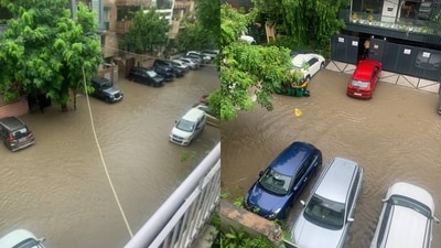 What began as light rain quickly intensified, with the India Meteorological Department (IMD) upgrading its yellow alert to red. (X/@DeekshaPande1) What began as light rain quickly intensified, with the India Meteorological Department (IMD) upgrading its yellow alert to red. (X/@DeekshaPande1)