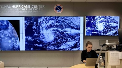 The National Hurricane Center indicates that Erin has the potential to become the first major hurricane of the 2025 season. (Getty Images via AFP) The National Hurricane Center indicates that Erin has the potential to become the first major hurricane of the 2025 season. (Getty Images via AFP)