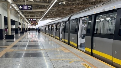 The Yellow Line, a 19.143-km elevated corridor connecting RV Road in Jayanagar to Bommasandra via Electronic City, was launched by PM Modi on August 10. (X/@WF_Watcher) The Yellow Line, a 19.143-km elevated corridor connecting RV Road in Jayanagar to Bommasandra via Electronic City, was launched by PM Modi on August 10. (X/@WF_Watcher)
