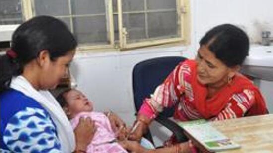 Dehradun: Over 32 lakh children will be immunized free of cost under a special Measles-Rubella vaccination campaign in Uttarakhand/Pic by Vinay Santosh Kumar/HT Photo (PIC FOR REPRESENTATION)
