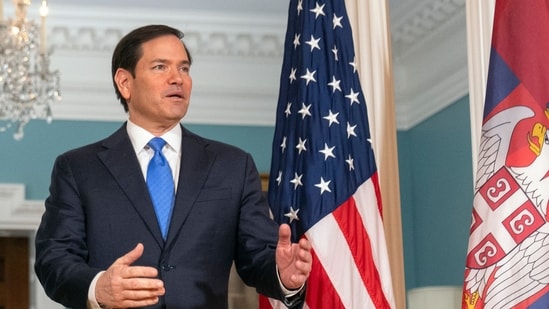 US Secretary of State Marco Rubio answers a reporter's question (AP)