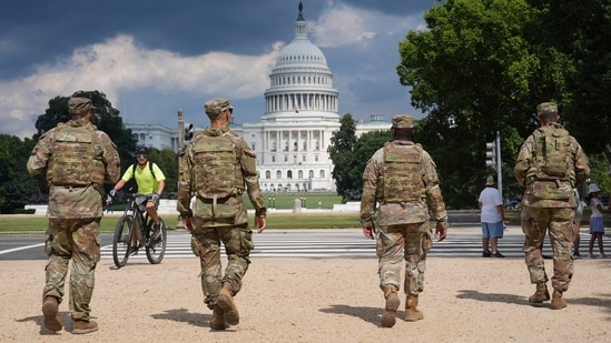 As of today, all 800 Army and Air National Guardsmen are mobilised in Washington, DC. (AP)