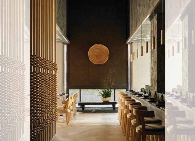 Aman has developed the Japanese restaurant Nama (above), and the Italian one, Arva, in-house. Aman has developed the Japanese restaurant Nama (above), and the Italian one, Arva, in-house.