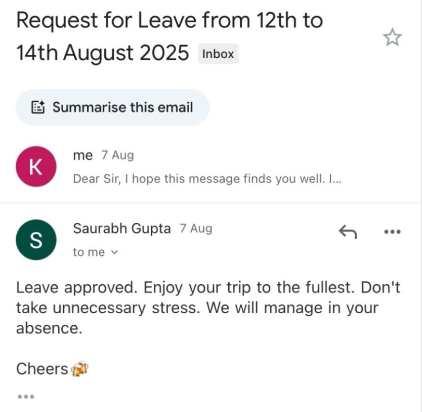 Screengrab of the LinkedIn post. (@Kanika Raina/LinkedIn) Screengrab of the LinkedIn post. (@Kanika Raina/LinkedIn)