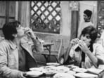 A still From Movie Sholay Cast Amitabh Bachchan and Dharmendra - HT Photo.