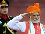 Prime Minister Narendra Modi salutes during address to the nation from the ramparts of Red Fort on 79th Independence Day. (ANI) Prime Minister Narendra Modi salutes during address to the nation from the ramparts of Red Fort on 79th Independence Day. (ANI)