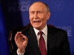 Russia's President Vladimir Putin speaks as he meets with President Donald Trump Friday, Aug. 15, 2025, at Joint Base Elmendorf-Richardson, Alaska.